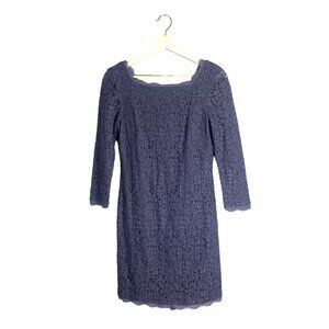 Adrianna Papell Purple Short Evening Lace Dress Size 4 Cocktail Party